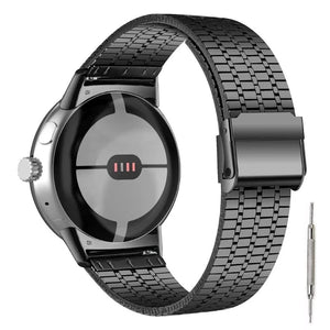 Bracelet en Acier Trempé Maillé Smartwatch Google Pixel Watch 1 & 2 noir