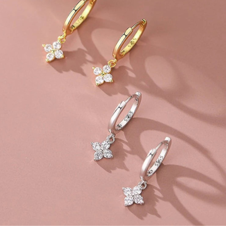 Orecchini A Cerchio Geometrici In Argento Per Donna | Cerchi Spessi 22mm Con Zirconi | Gioielli Eleganti Ipoallergenici