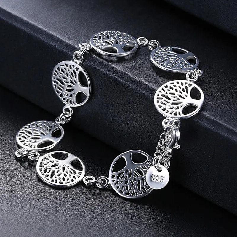 Nuoli Bracciale Albero Della Vita - Argento, Regolabile, Fatto A Mano In Germania, Nickel-Free