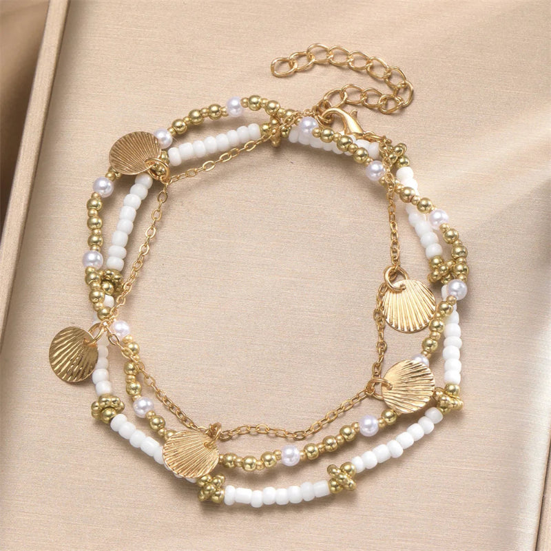 Bracelet de Cheville avec Perles coquillages