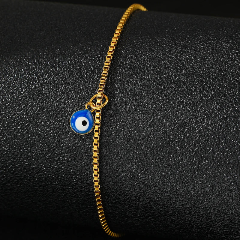 Bracelet de Cheville Oeil Bleu or
