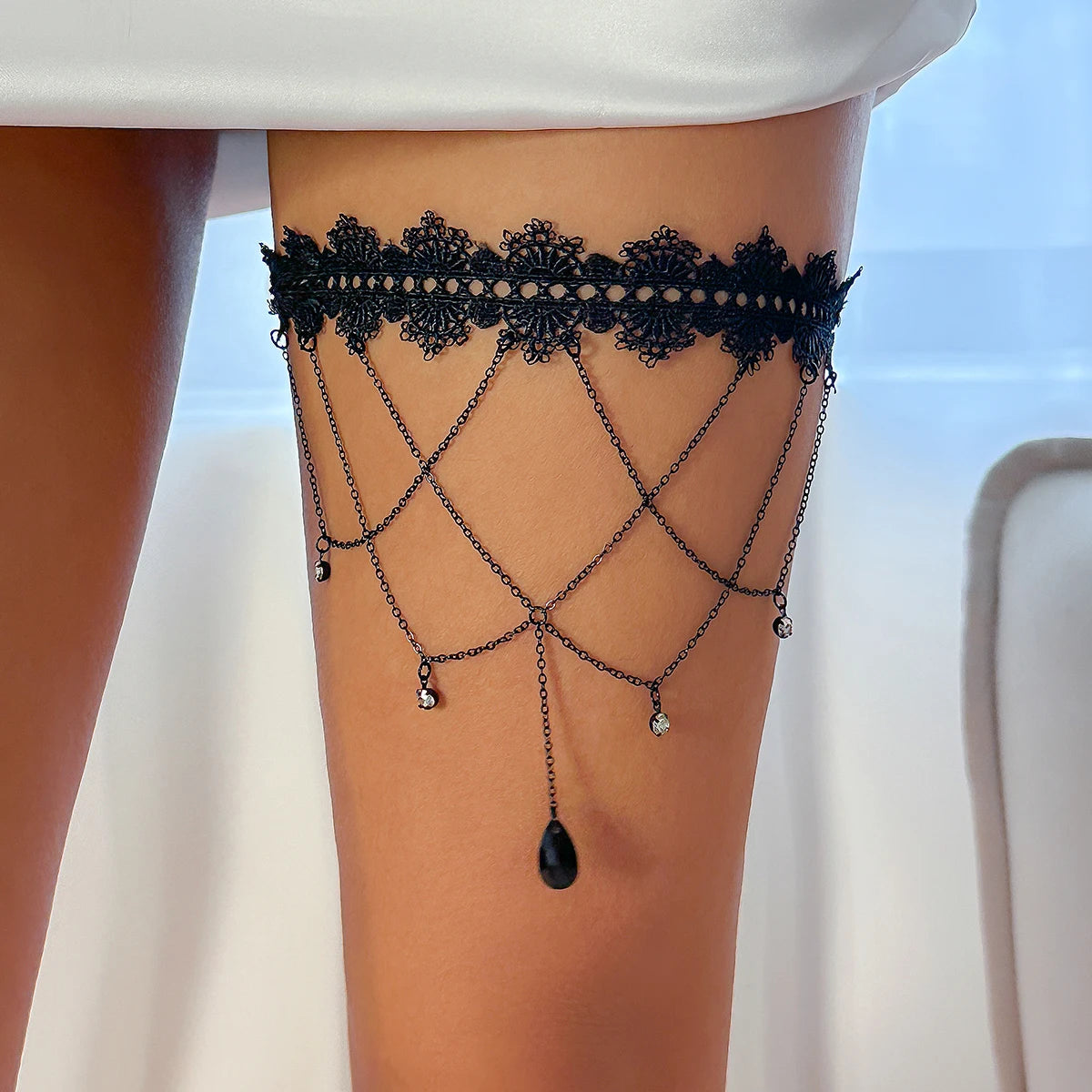 Cintura A Catena Gioiello Per Corpo, Donna, Con Fiocco, Regolabile 90-120 Cm, Accessorio Moda Per Feste E Concerti