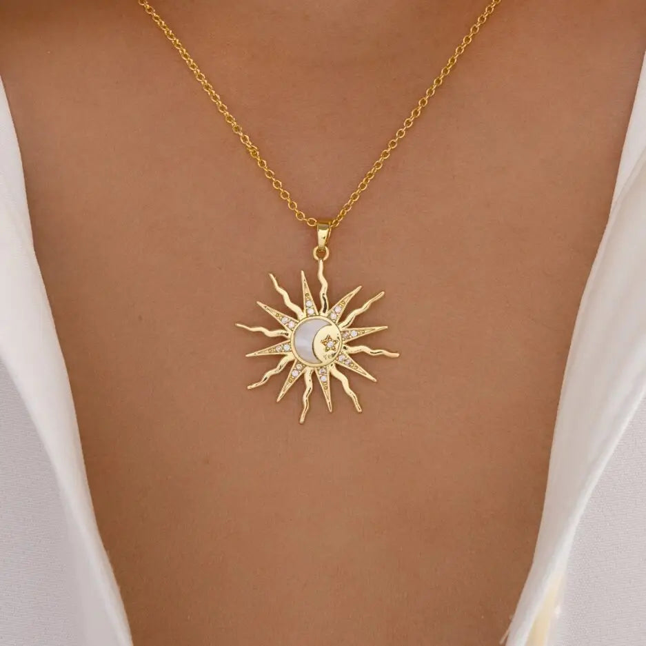 Collier avec Pendentif Soleil et Lune – Artistika