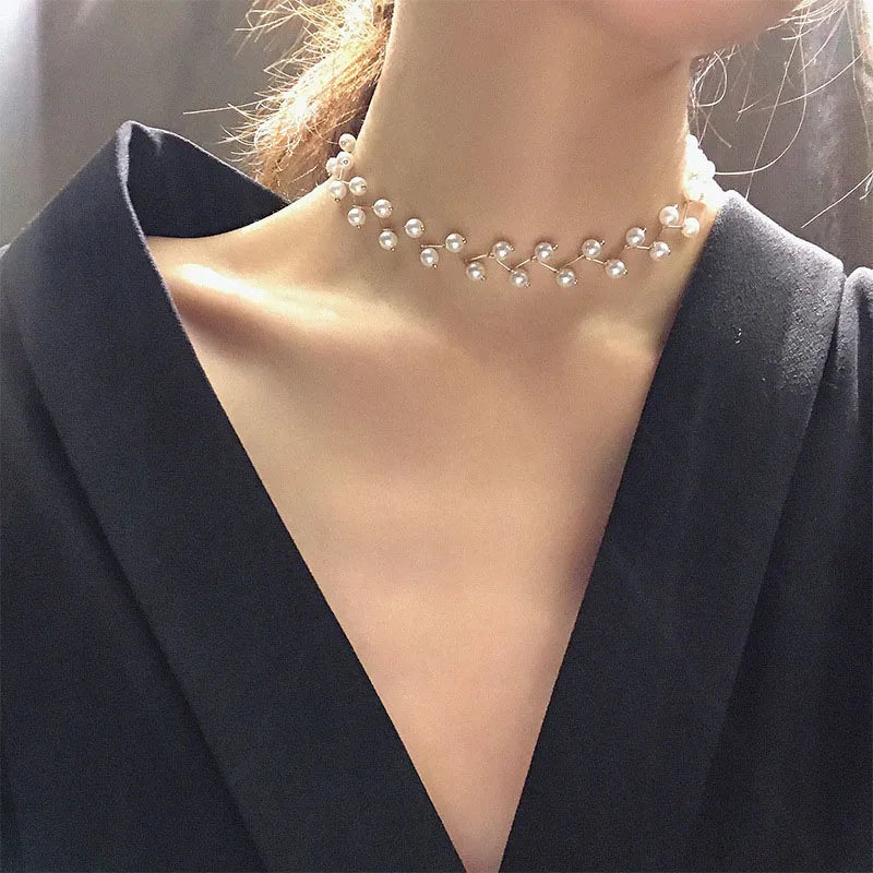 Collana da Donna Girocollo con Perle Bianche - Main Image