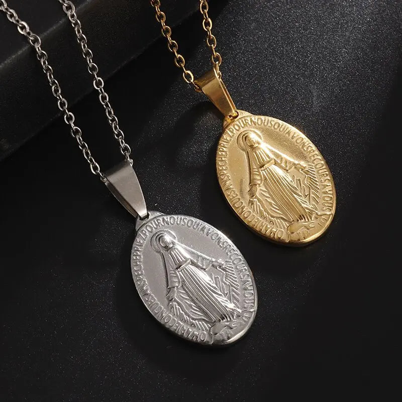 Pendentif Nacre Vierge De Guadalupe Et Saint Martin De Porres - Fait Main Pérou