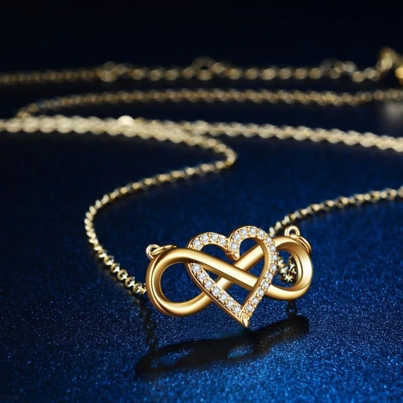 Collier Symbole Infini Pendentif Femme Coeur