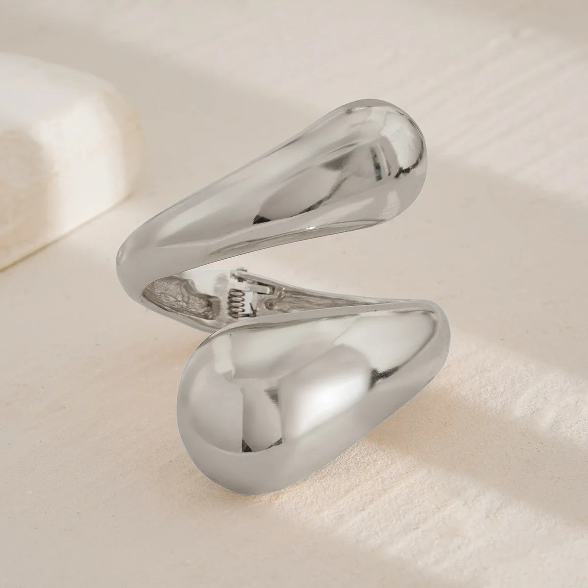 Grand Bracelet Gourmette Goutte d'Eau argent