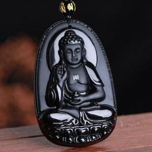 Pendentif Bouddha Obsidienne