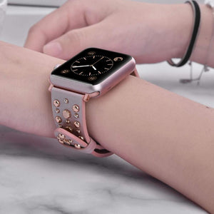 Bracelet en Cuir à Rivets pour Apple Watch