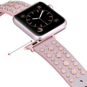 Bracelet en Cuir à Rivets pour Apple Watch