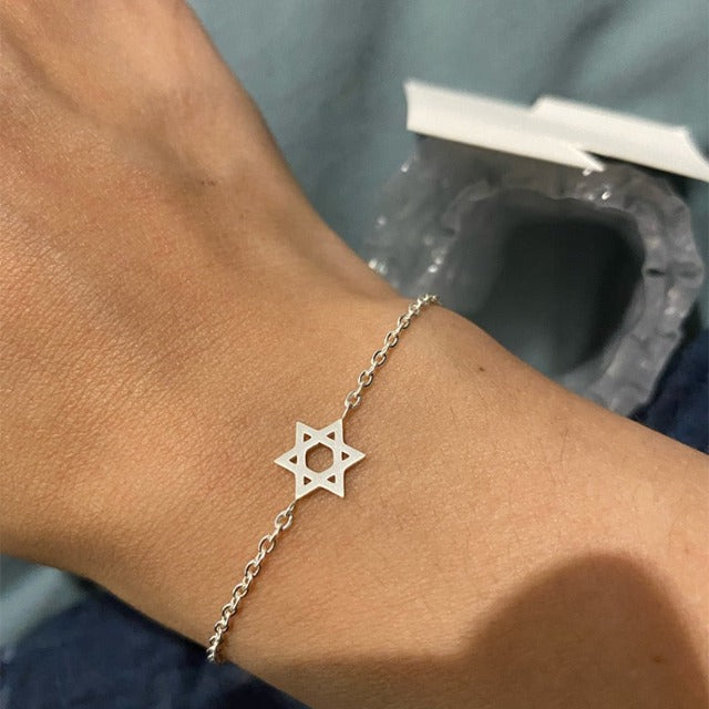 Bracelet Hexagramme Étoile de David Judaisme Gourmette