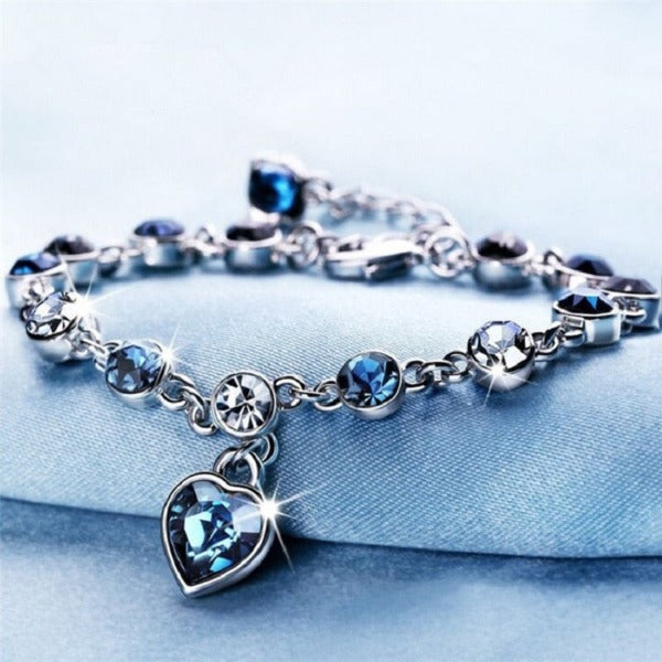 Women's Heart Bracelet Silver Zircon Chain – Artistika