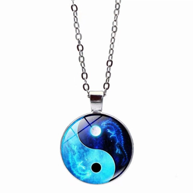 Collier Pendentif Yin & Yang En Alliage Argenté - Neuf Avec étiquettes - Bijou Symbolique
