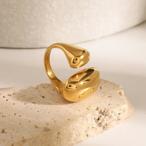 Bague Anneau Double Goutte d'Eau