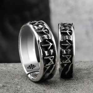 Bague Réglable Homme Runes Viking