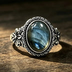 Bague style ancien labradorite 