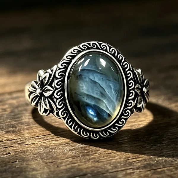 Bague style ancien labradorite 