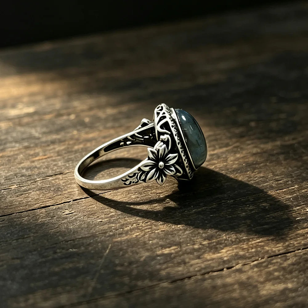 Bague style ancien labradorite 