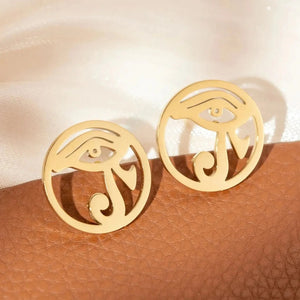 Boucles d'Oreilles Egypte Oeil Oudjat or