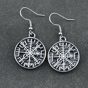 Boucles d'Oreilles Pendantes Boussole Vegvisir Viking