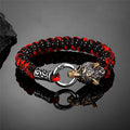 Bracelet Fenrir de Survie - Gourmette en Corde de Parachute Loup Viking