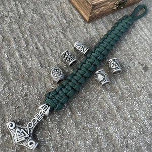 Bracelet Mjolnir - Marteau Thor Hammer Viking vert 3 