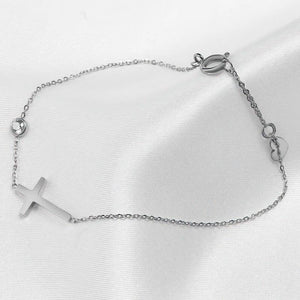 Bracelet avec Croix pour Femme  Argent