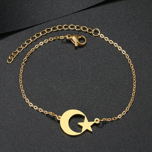 Bracelet Etoile et Lune or