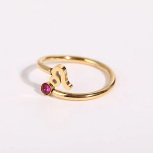 Bague Or Signe du Zodiaque 12 Constellations lion