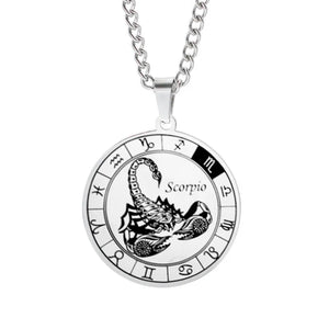 Collier Horoscope Pendentif Constellations du Zodiaque Argent scorpion