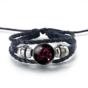 Bracelet Cuir Signe du Zodiaque 12 Constellations scorpion