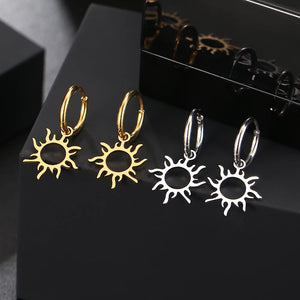 Boucles D'Oreilles Pendantes Soleil Astre