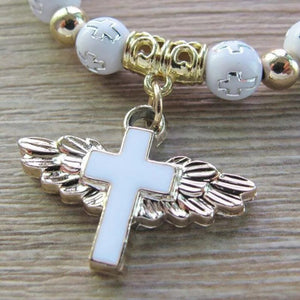 Bracelet Perles avec Croix