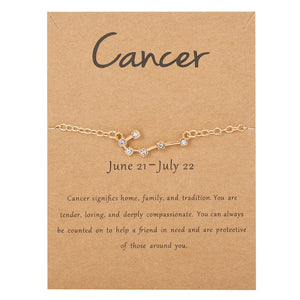 Bracelet Femme Signe du Zodiaque 12 Constellations cancer