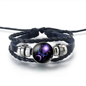 Bracelet Cuir Signe du Zodiaque 12 Constellations balance