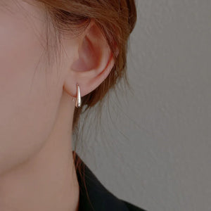 Fines Boucles d'Oreilles Pendantes Goutte d'Eau argent