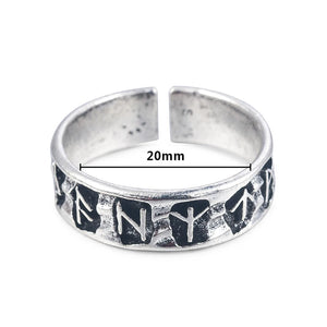 Bague Reglable Homme Runes Viking 123