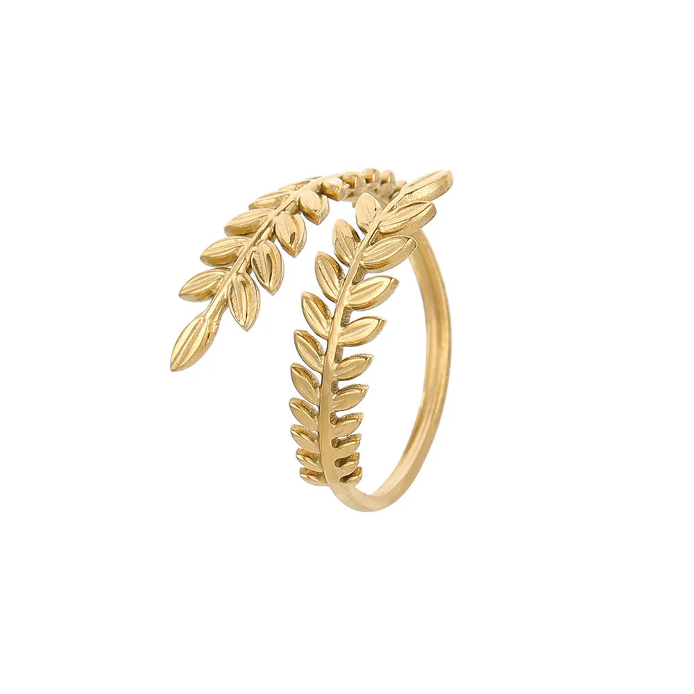 Bague Feuille de Laurier Automnale or