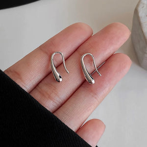 Fines Boucles d'Oreilles Pendantes Goutte d'Eau argent