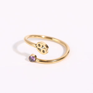 Bague Or Signe du Zodiaque 12 Constellations cancer