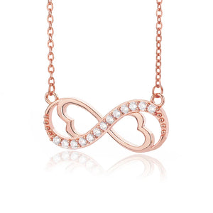 Collier Pendentif Infini Coeur Et Zircon or rose