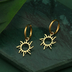 Boucles D'Oreilles Soleil Astre Or Ou Argent or