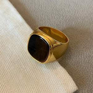 Bague Pierre Oeil de Tigre Or style A