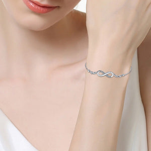 Bracelet Symbole Infini en Argent Gourmette pour Femme