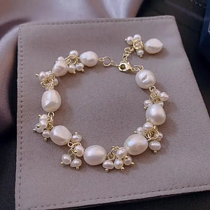 Bracelet Gourmette de Style Baroque en Perles