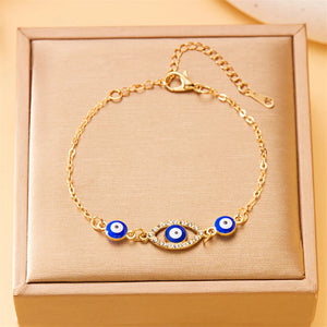 Bracelet Mauvais Oeil Bleu Turc Zircon