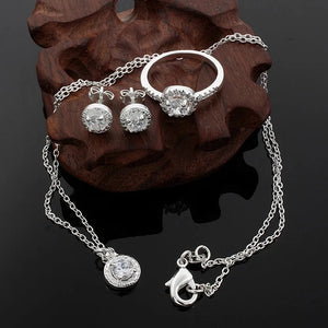 Coffret de 3 Bijoux Zircons Argent