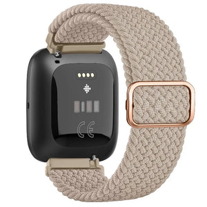 Bracelet Super Élastique Montre Fitbit Versa 1 Versa 2 Versa Lite café au lait