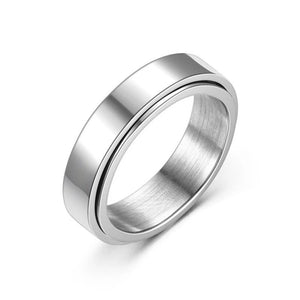 Bague Anneau Pour Femme Anti-Stress Tournant argent