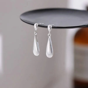 Boucles d'Oreilles Clou Goutte d'Eau en Zircon Blanc 